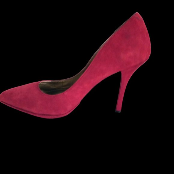 Red Suede Pointed Toe Shoes Size 9B, BCBGeneration Red Stiletto Vintage Pumps - Picture 10 of 11
